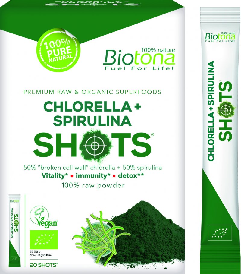 chlorella + spirulina shots 