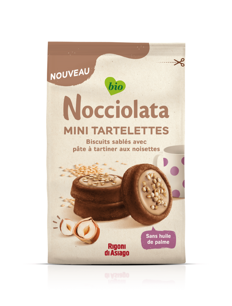 Nocciolata Tartelettes met bianca hazelnootpasta en gepofte quinoa bio 250g 