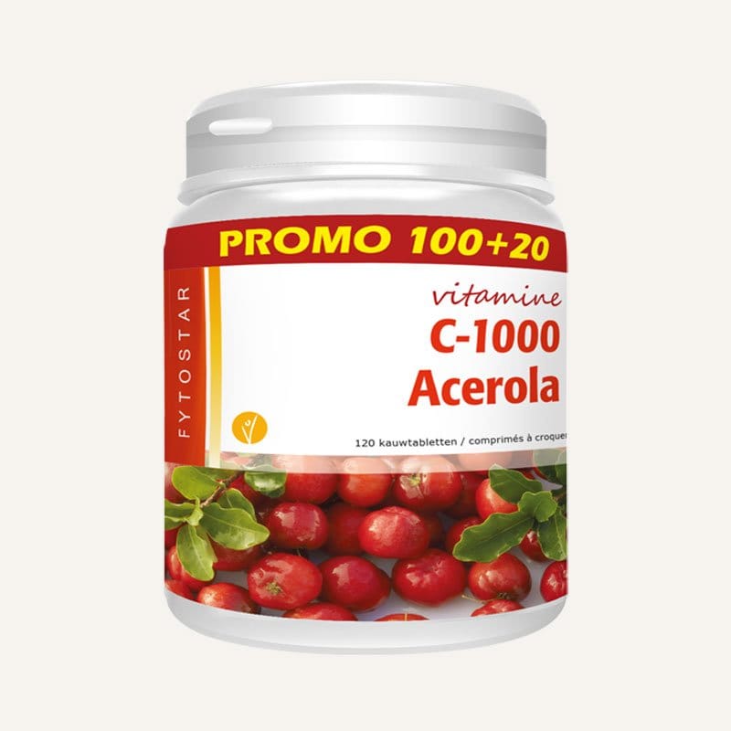 Vitamine C-1000 Acerola - 120 kauwtabletten