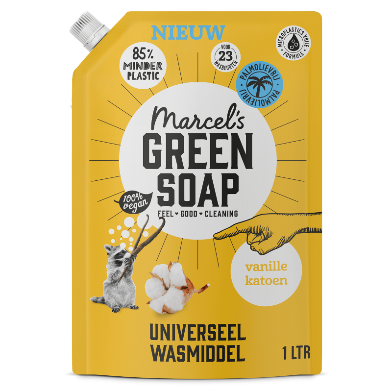 Marcel's Green Soap universeel wasmiddel navul stazak Vanille & Katoen 