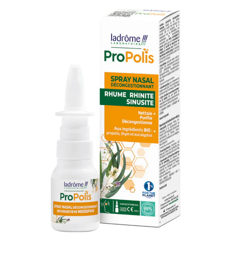 Neusspray met propolis die de neusverstopping verlicht