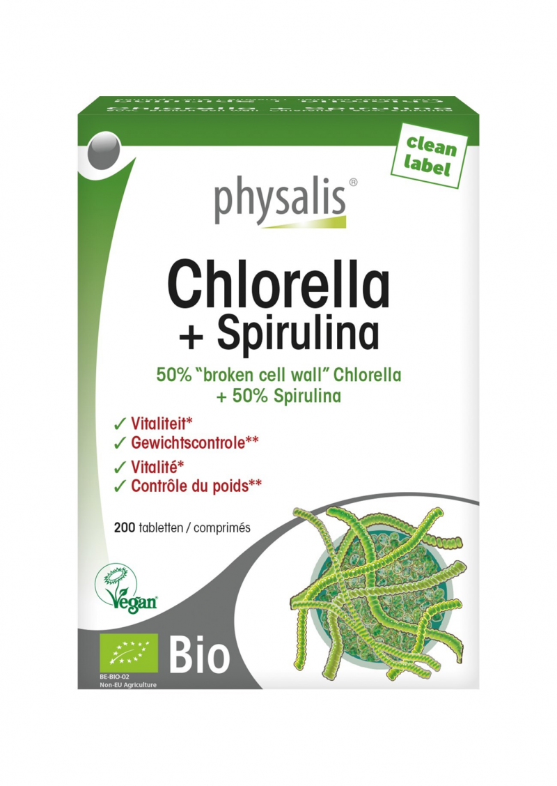 Chlorella + spiruina 200 tabletten 