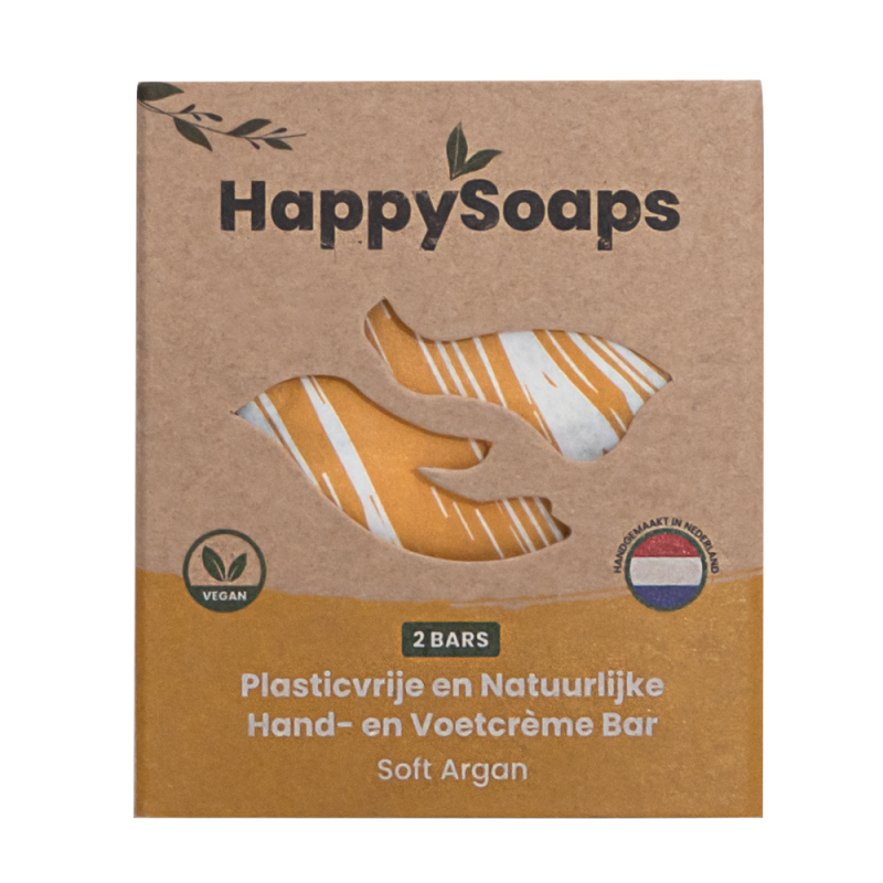 Happy Soaps – Hand- en Voetcrème Bar – Soft Argan 